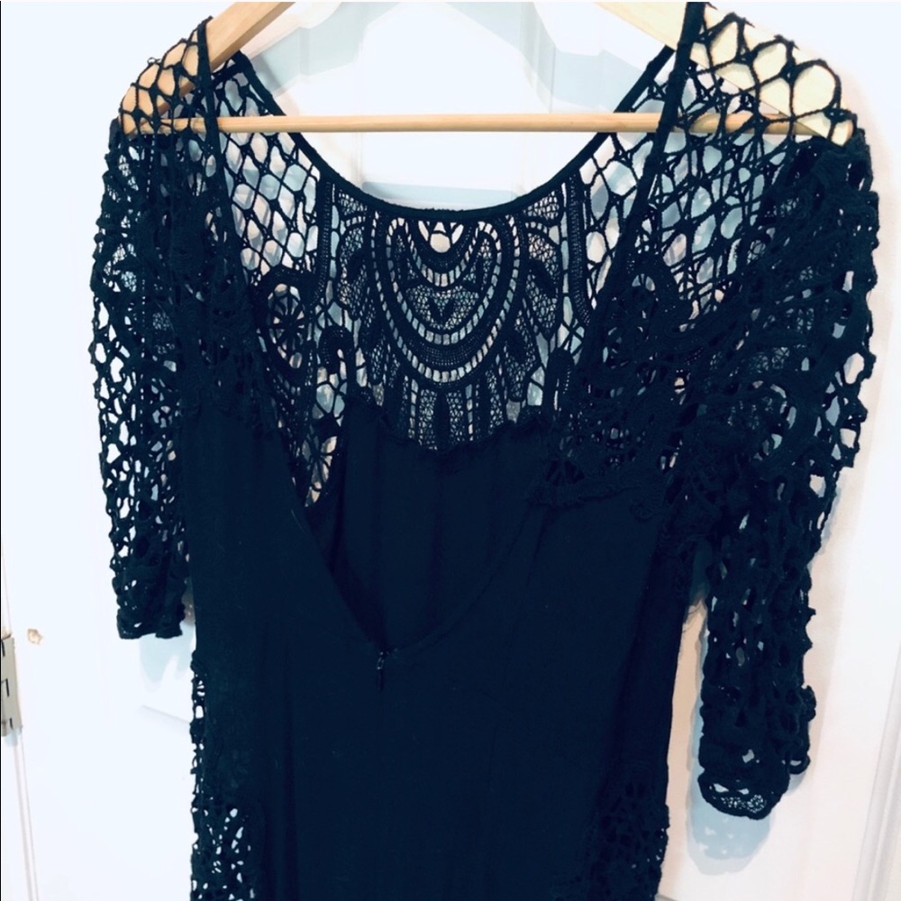 For Love and Lemons Gracey Black Crochet Dress L - Picture 8 of 10